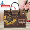 Bloodhound Dog Kisses Fix Everything Leather Handbag