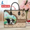 Border Collie Dog Duccy Dog Lover Leather Handbag