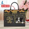 Border Collie Dog Just A Girl Who Loves Dogs Leather Handbag