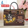 Boston Terrier Dog Kisses Fix Everything Leather Handbag