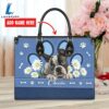 Boston Terrier Dog Lover Leather Bag With Daisy Flowers