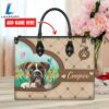 Boxer Dog Duccy Dog Lover Leather Handbag