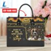 Boxer Dog Just A Girl Who Loves Dogs Leather Handbag