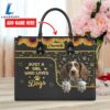 Brittany Dog Just A Girl Who Loves Dogs Leather Handbag