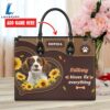 Brittany Dog Kisses Fix Everything Leather Handbag