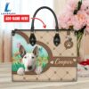 Bull Terrier Dog Duccy Dog Lover Leather Handbag