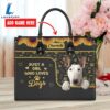 Bull Terrier Dog Just A Girl Who Loves Dogs Leather Handbag