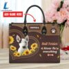 Bull Terrier Dog Kisses Fix Everything Leather Handbag