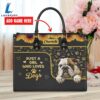 Bulldog Just A Girl Who Loves Dogs Leather Handbag