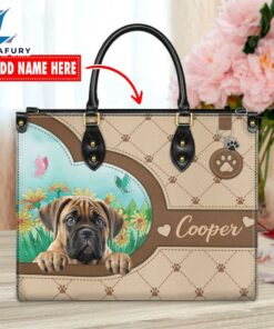 Bullmastiff Dog Duccy Dog Lover Leather Handbag