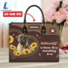 Bullmastiff Dog Kisses Fix Everything Leather Handbag