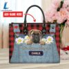 Bullmastiff Dog This Human Belongs To Leather Handbag