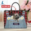 Cairn Terrier Dog This Human Belongs To Leather Handbag