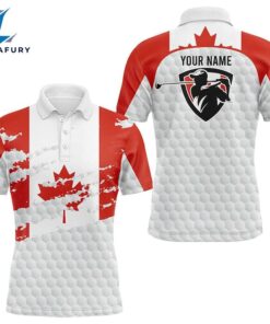 Canadian Flag Men Golf Polo Shirts Custom Golf Outfit Mens, Personalized Patriot Team Golf Polo Shirt, Custom