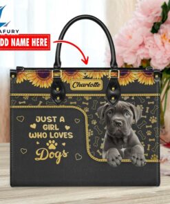 Cane Corso Dog Just A Girl Who Loves Dogs Leather Handbag