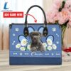 Cane Corso Dog Lover Leather Bag With Daisy Flowers