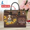 Cavalier King Charles Spaniel Dog Kisses Fix Everything Leather Handbag