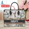 Chinese Creasted Dog Bior Leather Handbag With Flowers And Butterfly