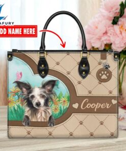 Chinese Creasted Dog Duccy Dog Lover Leather Handbag