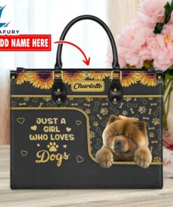 Chow Chow Dog Just A Girl Who Loves Dogs Leather Handbag