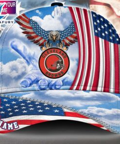 Cleveland Browns Cap Pride US 4th Of July Cap Veterans Cap Custom Name