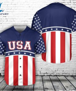 Custom Name America Red, White & Blue Baseball Jersey