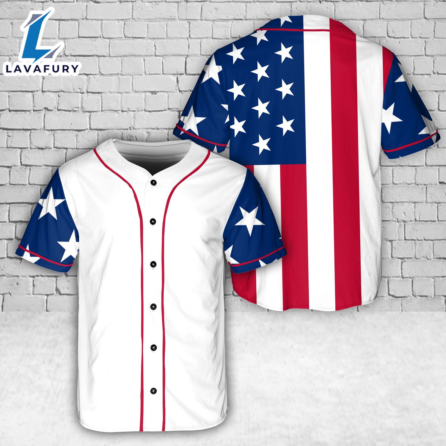 Custom Name American Flag Baseball Jersey 4TH Of July Custom Name American Flag Baseball Jersey 4TH Of July