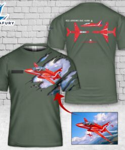 Custom Name And Image Royal Air Force Aerobatic Team Red Arrows BAE HAWK T-Shirt 3D