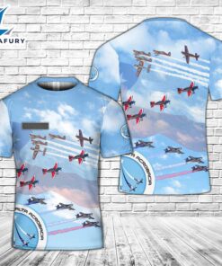 Custom Name Chilean Air Force Escuadrilla de Alta Acrobacia Halcones (Hawks High Aerobatics Squad) Aerobatic flight display team T-Shirt 3D