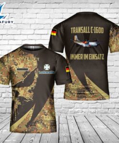 Custom Name German Air Force Luftwaffe Transall C-160D 3D T-shirt