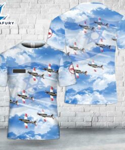 Custom Name Israel Air Force IAF Aerobatic Team Aerobatic Display T-Shirt 3D