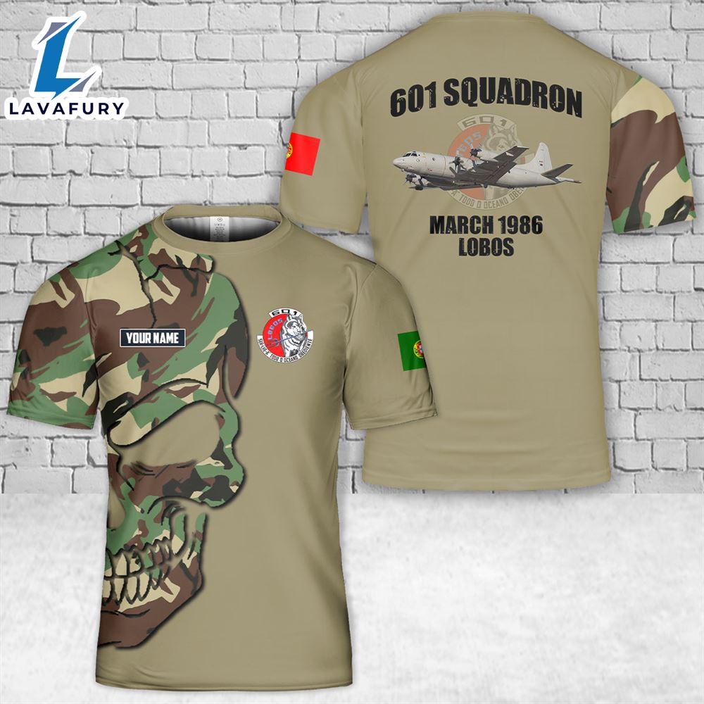 Custom Name Portuguese Air Force 601 Squadron Lobos (Esquadra 601) Lockheed P-3C CUP+ Orion T-Shirt 3D 4th Of July Custom Name Portuguese Air Force 601 Squadron Lobos (Esquadra 601) Lockheed P-3C CUP+ Orion T-Shirt 3D 4th Of July