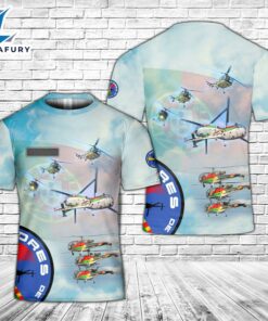 Custom Name Portuguese Air Force Rotores de Portugal helicopter flight demonstration team T-Shirt 3D