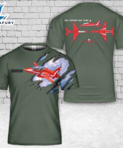 Custom Name Royal Air Force Aerobatic Team Red Arrows BAE HAWK T-Shirt 3D