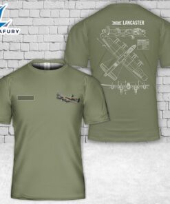 Custom Name Royal Air Force Avro Lancaster T-Shirt 3D
