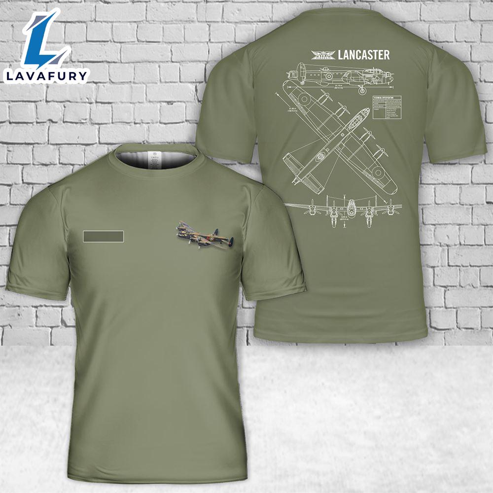 Custom Name Royal Air Force Avro Lancaster T-Shirt 3D 4th Of July Custom Name Royal Air Force Avro Lancaster T-Shirt 3D 4th Of July