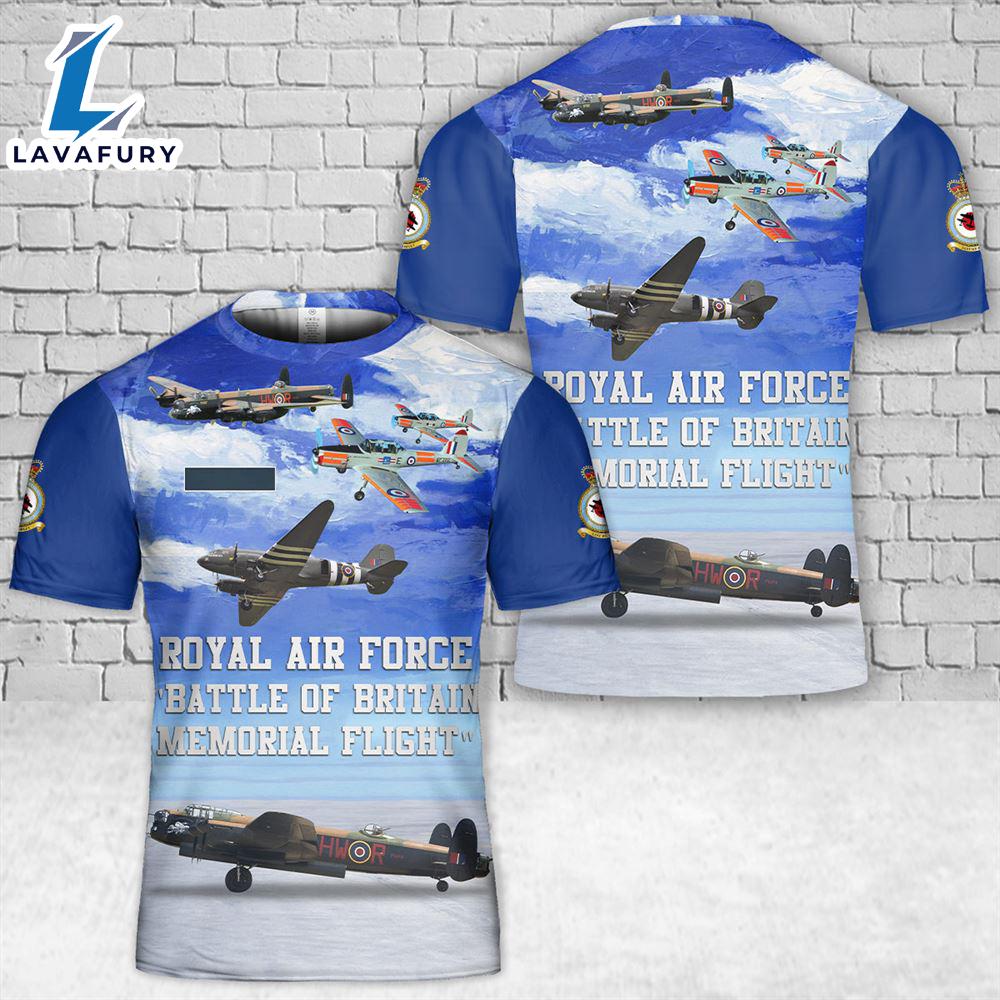 Custom Name Royal Air Force Battle of Britain Memorial Flight T-Shirt 3D 4th Of July Custom Name Royal Air Force Battle of Britain Memorial Flight T-Shirt 3D 4th Of July