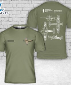 Custom Name Royal Air Force Hawker Hurricane Mk.II T-Shirt 3D
