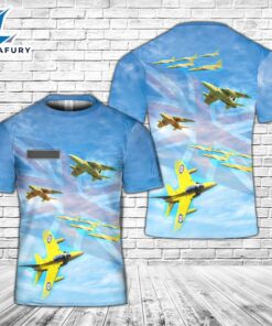 Custom Name Royal Air Force Yellowjacks Aerobatic flight display team T-Shirt 3D