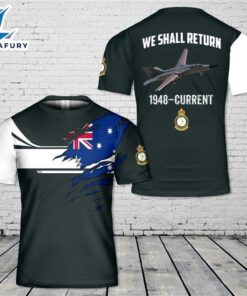 Custom Name Royal Australian Air Force General Dynamics F-111c Aardvark No. 6 Squadron 3D T-shirt