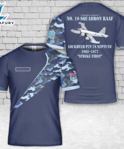 Custom Name Royal Australian Air Force No. 10 Squadron RAAF Lockheed P2V-7S Neptune T-Shirt 3D