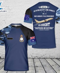 Custom Name Royal Australian Air Force No. 11 Squadron P-8A Poseidon 3D T-Shirt