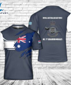 Custom Name Royal Australian Air Force No. 77 Squadron Mirages 3D T-shirt