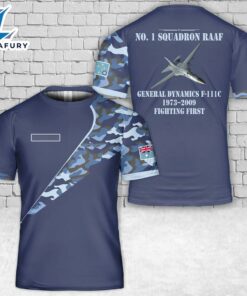 Custom Name Royal Australian Air Force No. 82 Wing, No. 1 Squadron RAAF General Dynamics F-111C T-Shirt 3D