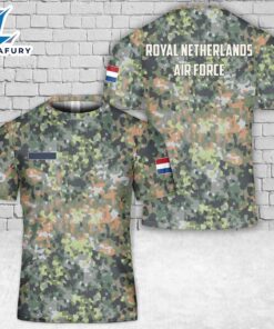 Custom Name Royal Netherlands Air Force DFP Camo T-Shirt 3D
