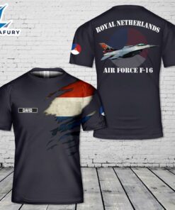 Custom Name Royal Netherlands Air Force F-16 3D T-shirt