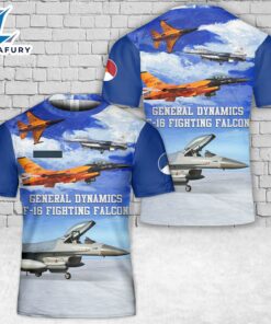 Custom Name Royal Netherlands Air Force F-16 T-Shirt 3D