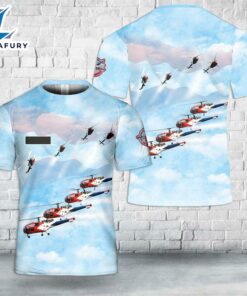 Custom Name Royal Netherlands Air Force (RNLAF) Grasshoppers helicopter display team T-Shirt 3D