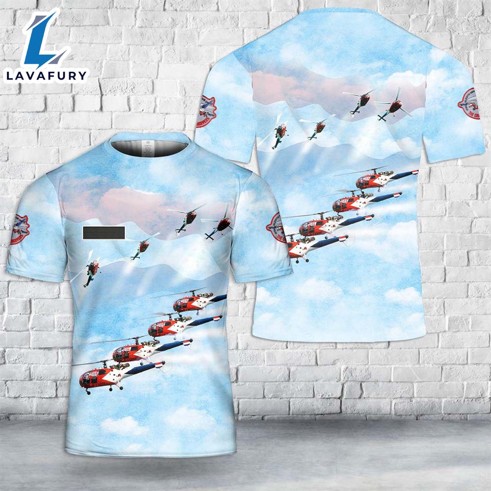 Custom Name Royal Netherlands Air Force (RNLAF) Grasshoppers helicopter display team T-Shirt 3D 4th Of July Custom Name Royal Netherlands Air Force (RNLAF) Grasshoppers helicopter display team T-Shirt 3D 4th Of July