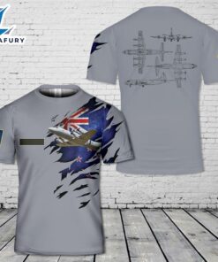 Custom Name Royal New Zealand Air Force Lockheed P-3K Orion T-Shirt 3D